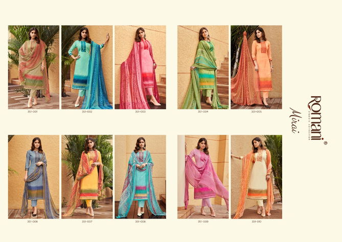 Romani Mirai Fancy Ethnic Wear Cambric Cotton Printed  Dress Material Collection